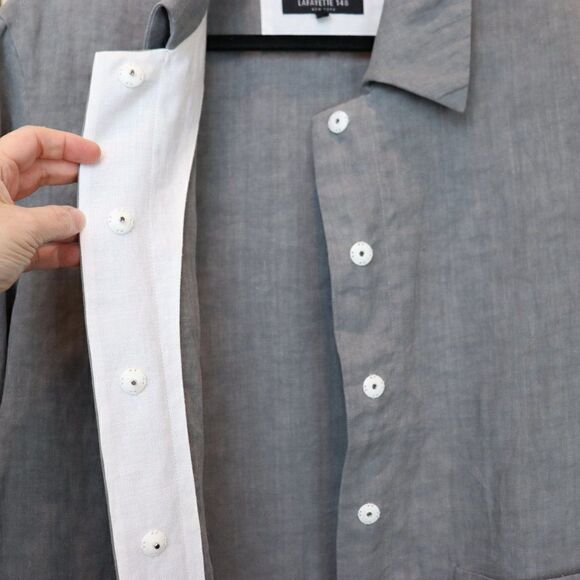 Lafayette 148 Gray 100% Linen Shacket Jacket S - Picture 5 of 10